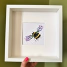 Original Framed  watercolour Bumble Bee 