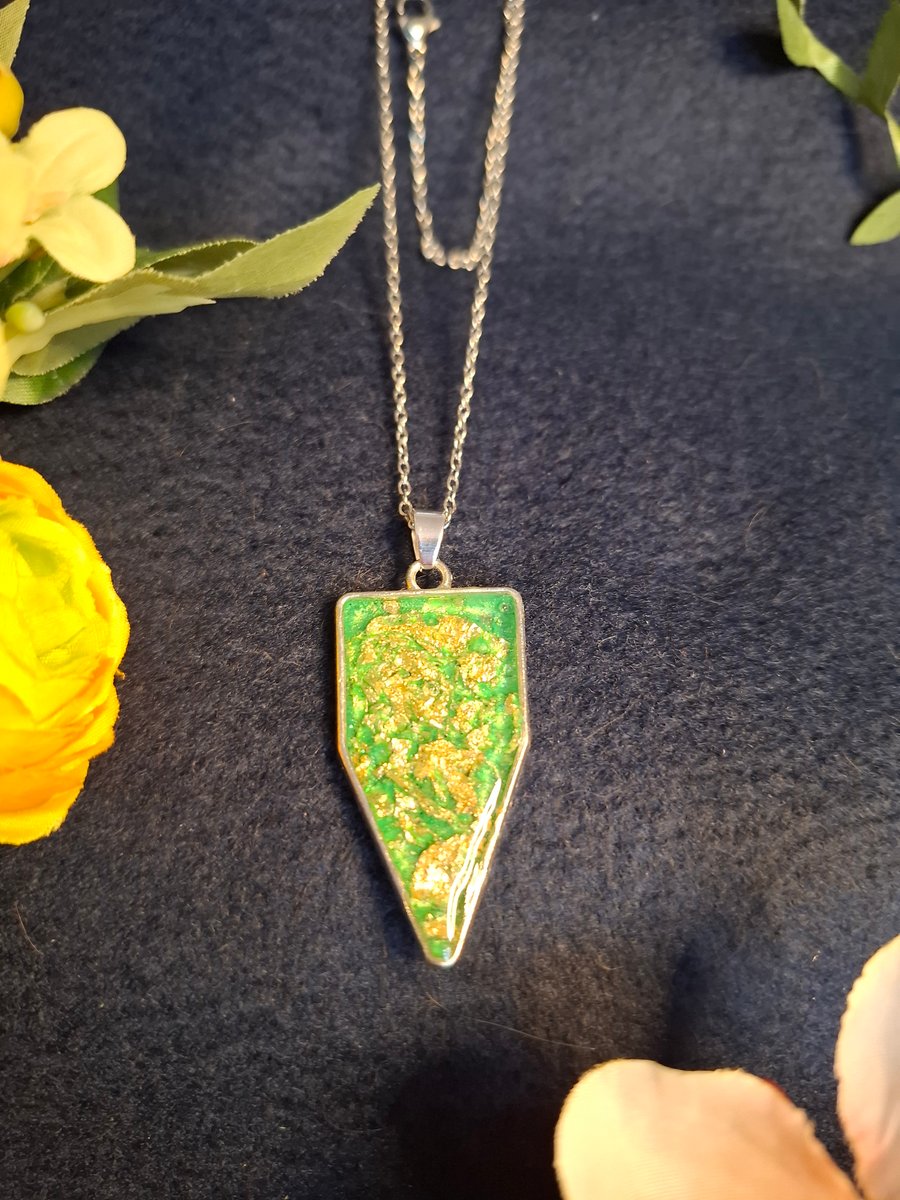 Handmade resin pendants.