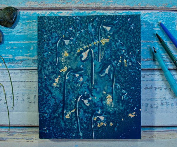 Snowdrops 8” by 10” Journal with Golden Sparkles