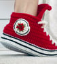 Blue Crochet Sneakers Slipper Socks  - Image 6