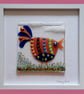 HANDMADE FUSED GLASS  'BUSY BIRD' PICTURE - Image 1