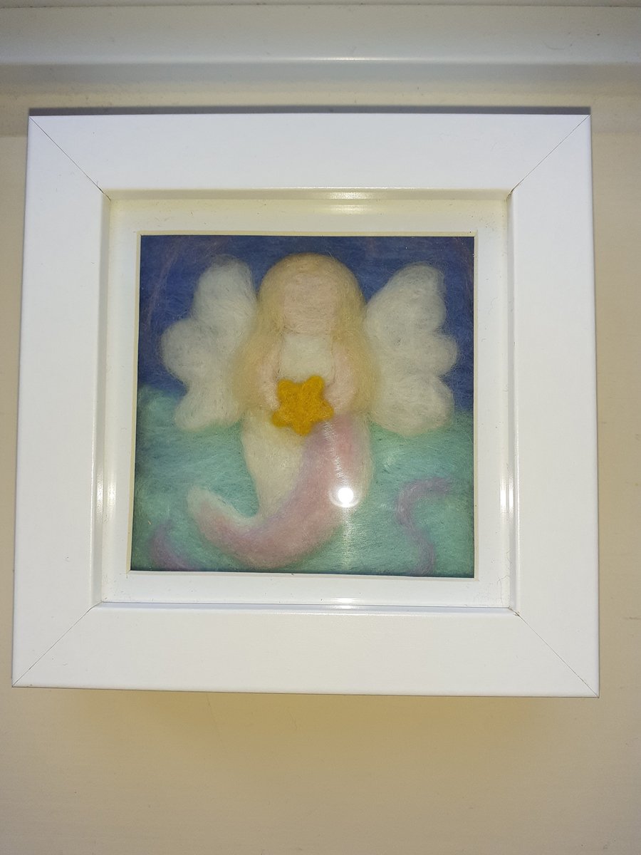 Needle Felted Guardian Angel Picture