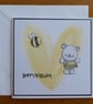 Birthday Card - Rhino and Bees with Yellow Hearts - Image 5