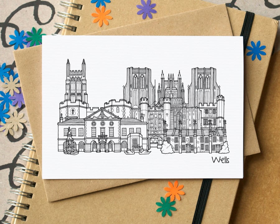 Wells Skyline Greetings Card