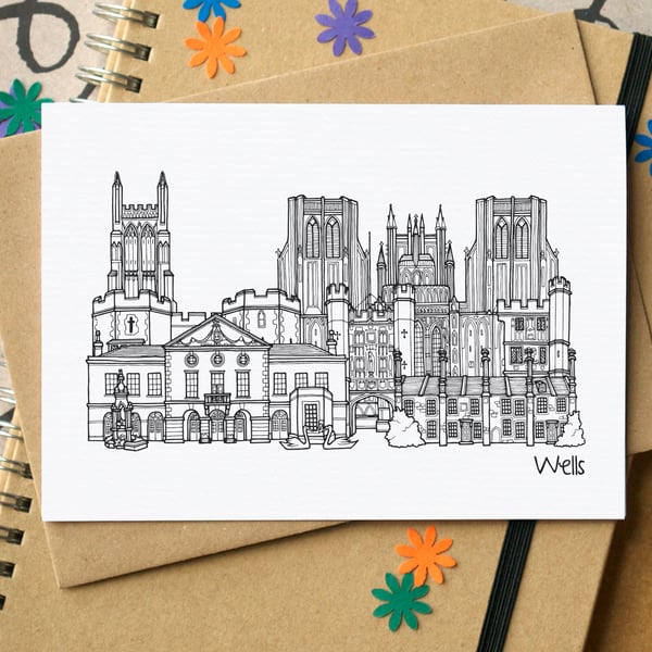 Wells Skyline Greetings Card