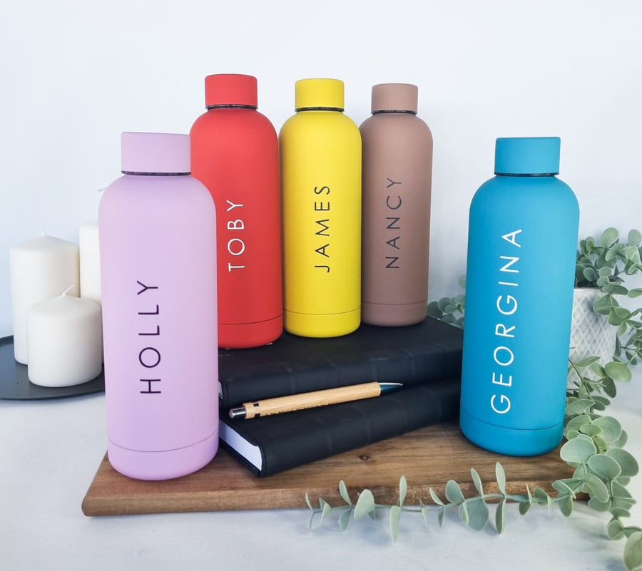 Personalised name thermal water bottle - Folksy