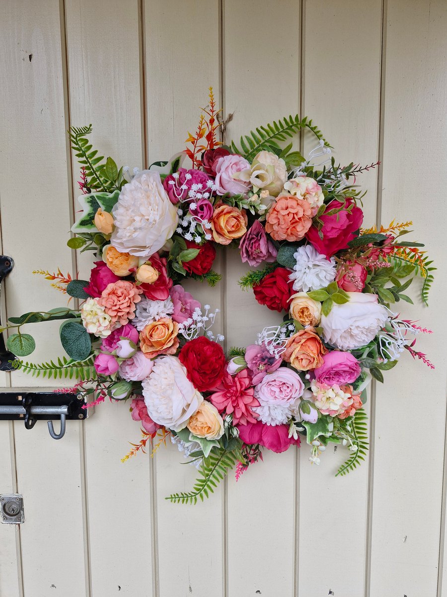 Eden vibrant summer mixed floral wreath 