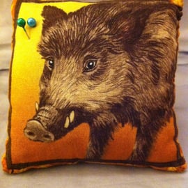 Boar pin cushion with snap bracelet