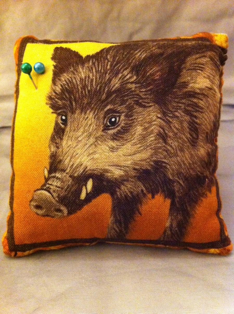Boar pin cushion with snap bracelet