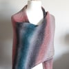 Starry Night Wrap, Shawl, Stole, Scarf, Silver and Pink