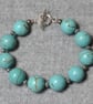 Chunky Turquoise Stone Bead and Metal Spacer Bracelet