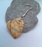 Caramel Coloured Jasper Heart Key Ring, End of Term Gift, Teacher Gift, Key Ring - Image 2