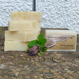 Spearmint and Sage soap, subtle, luxurious, handmade, vegan and zero waste.