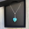 Turquoise Heart Necklace. Sterling Silver. Mother’s Day special 