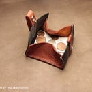 Box Style Leather Wallet: Handmade, Coin and Cash Holder, Bankcard Pocket