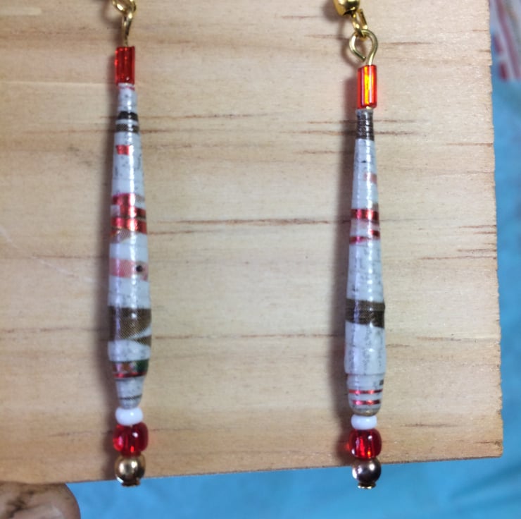 Paper Bead Earrings Folksy