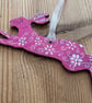 Hand painted wooden hanging  hare - Image 5