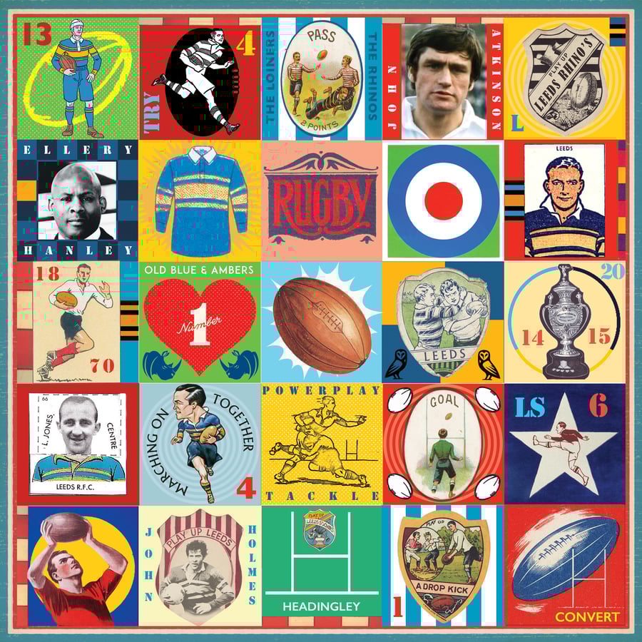 Leeds Rhinos Pop Art Rugby Print