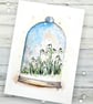 Snowdrops Blank Card - birthday, thanks, thinking of you, art greetings card - Image 3