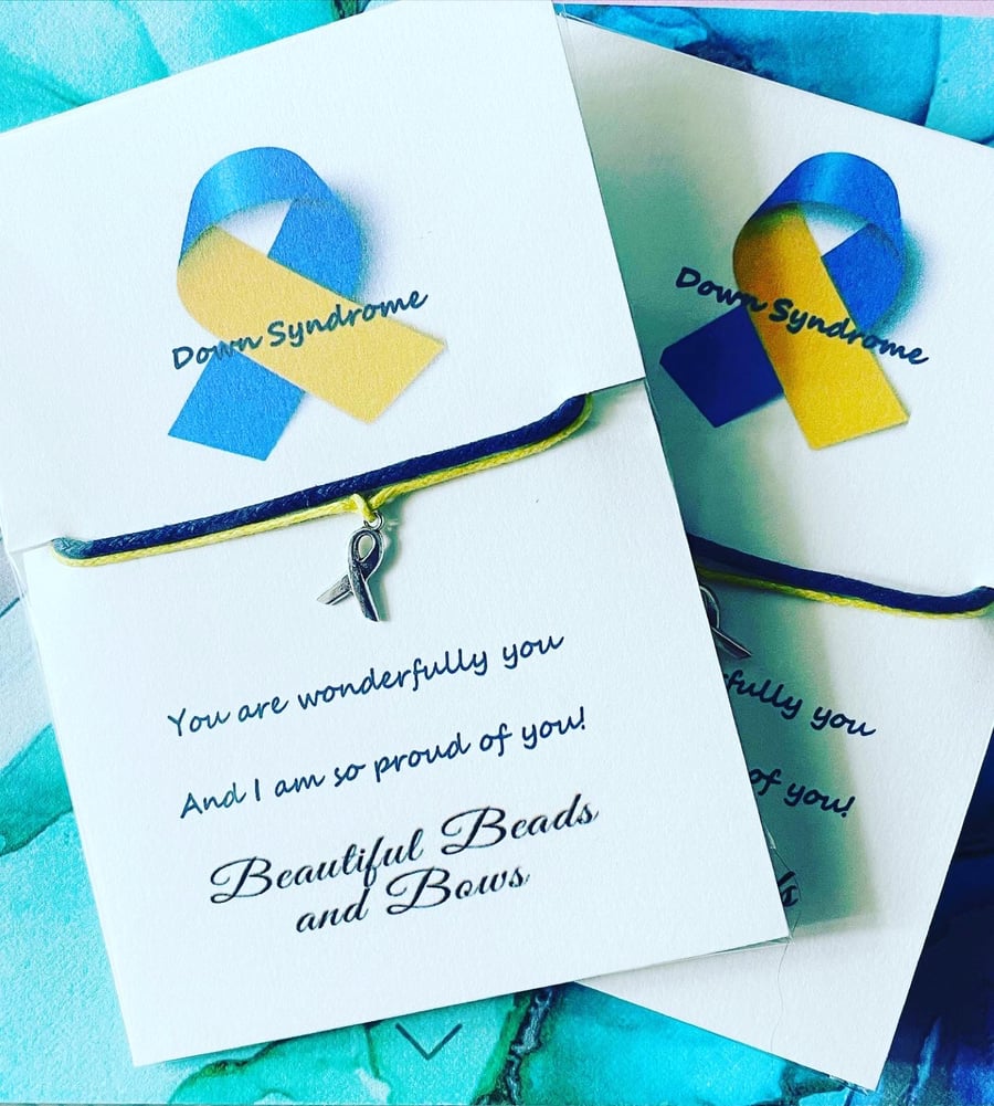 Down syndrome awareness wish bracelet 
