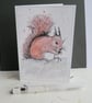Hand Painted Red Squirrel Greetings Card - Blank Card with Envelope - Image 3