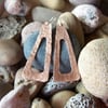 Textured Copper Triangle Earrings