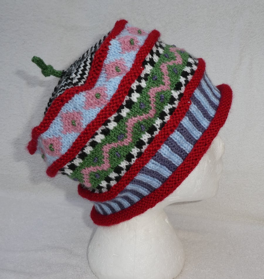 Multicoloured Hat. Handknit Hat. Winter hat. Large