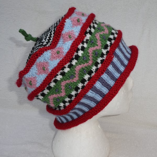 Multicoloured Hat. Handknit Hat. Winter hat. Large