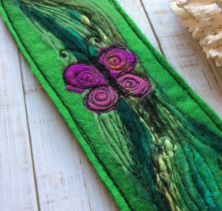 Butterfly embroidered bookmark.