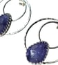 Tanzanite Earrings Recycled Silver Jewellery Gift Rose Cut Gemstone Hoops - Image 4