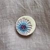 Handmade Ceramic Cornflower brooch, Hand Made Pottery Badge