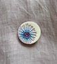 Handmade Ceramic Cornflower brooch, Hand Made Pottery Badge