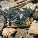 Seaham beach sea glass - 100g green mixed pieces - Craft bags