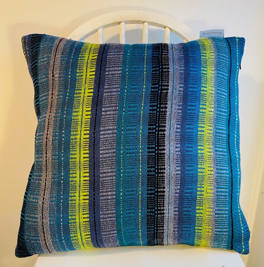 Perfectly Imperfect , Hand woven wool cushion.