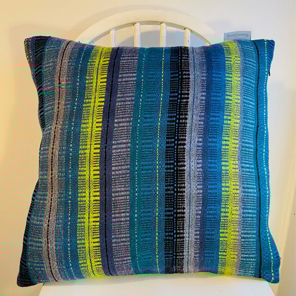Perfectly Imperfect , Hand woven wool cushion.