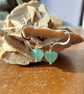 Sterling Silver Facetted Aventurine Heart Earrings - Image 2