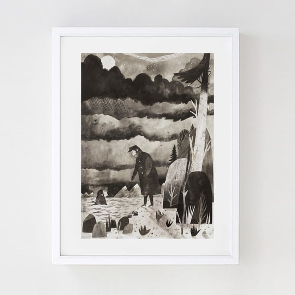 Illustration art print The Droll of the Mermaid A3 Print (11.69 in x 16.54 in)