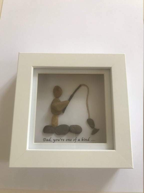 Father's Day Box Frame, Father's Day Gifts, Father's Day Frame Gift, Pebble At F