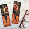 Embroidered up-cycled Klimt style bookmark. 
