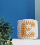 Personalized Crochet Basket: Handmade Storage Basket with Letter