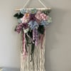 Beautiful floral handwoven mixed fibre hanging wall decoration ,nursery decor