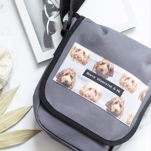 Dog Walking Bag:Grey with Conker 