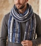 Doctor Who Inspired Crochet Scarf – Blue & Grey Winter Wrap (220cm)