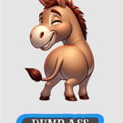 Playful Donkey Character Print – Humorous Home Decor with Elegant Script