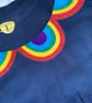 Rainbow Peter Pan Collar Woman's Black top with glitzy detail. Ladies T-Shirt - Image 5