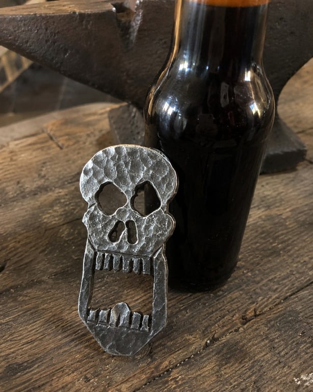 Hand Forged Skull Bottle Opener