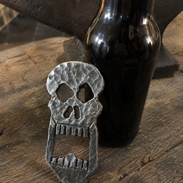 Hand Forged Skull Bottle Opener
