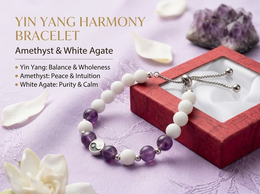 Yin Yang Harmony Bracelet: Where Deep Twilight Meets Morning Mist