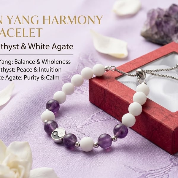 Yin Yang Harmony Bracelet: Where Deep Twilight Meets Morning Mist