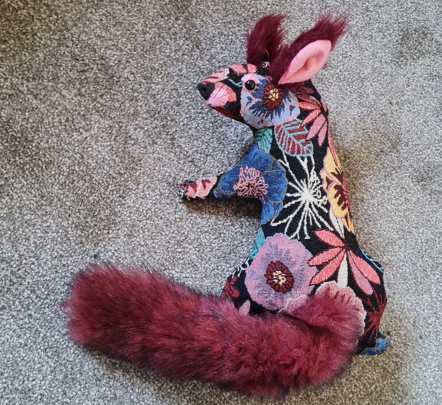  Fabric squirrel wall mount - Saffron the squirrel